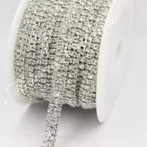 Lant decorativ cu strasuri, 8mm (la metru) Cod:1410