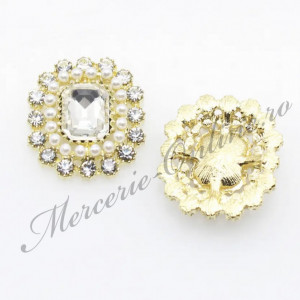 Aplicatie cusut perle si strasuri, 23x20mm (2bucati/pachet) Cod:2628