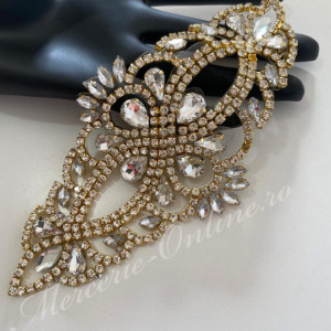 Aplicatie Termoadeziva cu Cristale, Crystal, 8.5x18.5cm (la bucata) Cod:2577