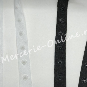 Banda Capse, 20mm, Alb/Negru (la metru sau 50metri/rola) Cod:0450