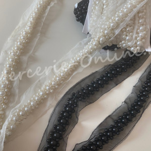 Banda pasmanterie perle, cca 2cm (la metru) Cod:1336