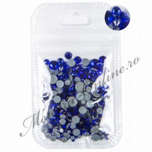 Cristale de Lipit, Mix Size, Sapphire, (cca 350bucati/pachet) Cod:2520