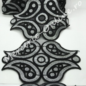 Dantela Brodata cu Lurex, cca 22cm, mai multe culori disponibile (la metru) Cod:0632