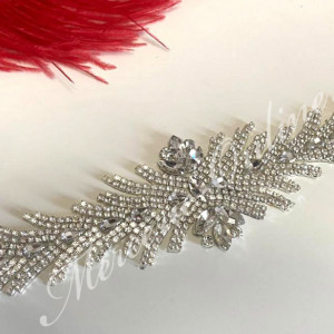 Aplicatie Termoadeziva cu Cristale, Crystal, 7.5x29cm (la bucata) Cod:2383
