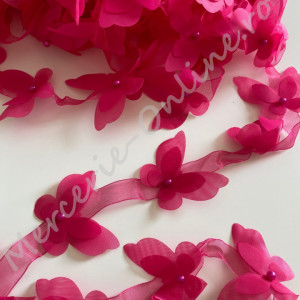 Banda fluturi din organza, mai multe culori disponibile (la metru) Cod:1337