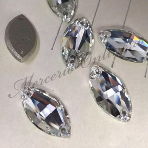Cristale de cusut sticla, Crystal, 6x12mm (8bucati/pachet) Cod:2443