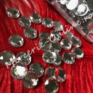 Pietre de cusut acrylic cu aspect gen Swarovski, Crystal, mai multe marimi disponibile (100-2000bucati/pachet) Cod:1081