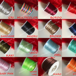 Snur Satin, mai multe culori disponibile, 3mm (46metri/rola) Cod:1166