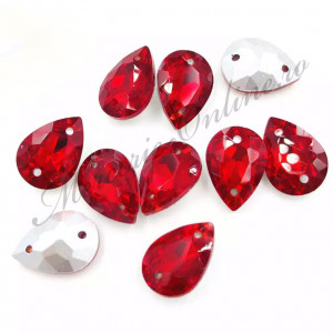 Cristale de cusut sticla, Red, 10x14mm (5bucati/pachet) Cod:2088