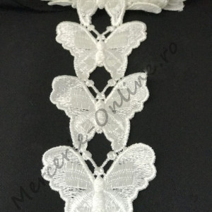 Dantela Brodata cu Fluturi, 6.5x6cm ( la metru ) Cod:0134
