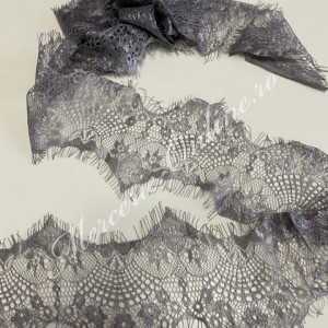 Dantela fina Chantilly, Gri, cca 10cm (la bucata) Cod:2163
