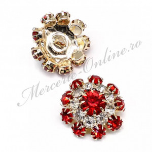 Nasturi Metalici cu Strasuri, 22mm, (2bucati/set) Cod:2523