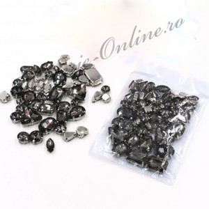 Pietre de cusut sticla cu suport metalic, Black Diamond, (50bucati/pachet) Cod:2293