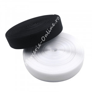 Banda Arici, 100mm , Alb/Negru (la metru sau 25metri/rola (Puf+Scai)) Cod:0445