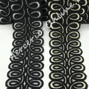 Dantela Brodata cu Lurex, cca 10cm (la metru) Cod:0635