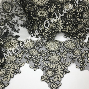 Dantela Brodata cu Lurex, cca 14cm (la metru) Cod:0668