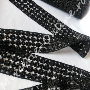 Dantela cu strasuri, cca 6cm (la metru) Cod:1078