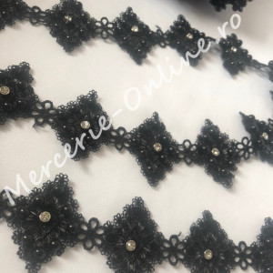 Dantela Perle si Strasuri, cca 5cm, (la metru) Cod:0862