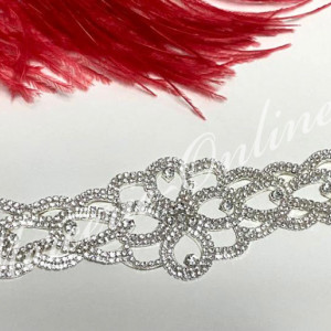 Aplicatie Termoadeziva cu Cristale, Crystal, 6x27cm (la bucata) Cod:2376