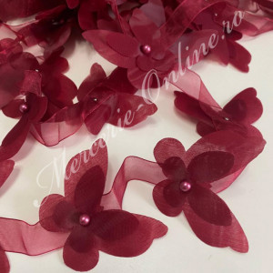Banda fluturi din organza, mai multe culori disponibile (la metru) Cod:1337