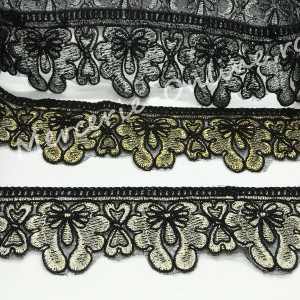 Dantela Brodata cu lurex, cca 5cm (la metru) Cod:0630