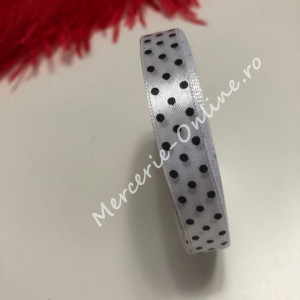 Panglica satin cu buline, latime 1.2cm, (23metri/rola) Cod:1243