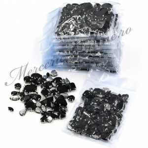 Pietre de cusut sticla cu suport metalic, Black, (50bucati/pachet) Cod:2434