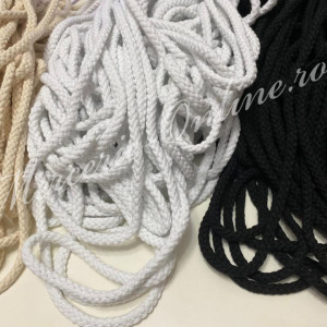 Snur Impletit Bumbac, 8mm, mai multe culori disponibile, (la metru sau 50m/rola) Cod:2261