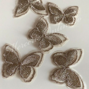 Fluturi brodati lurex, (la bucata) Cod:0246