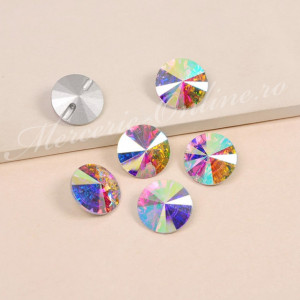Nasturi Bijuterie, 14mm, Crystal/Crystal AB, (4bucati/set) Cod:2478