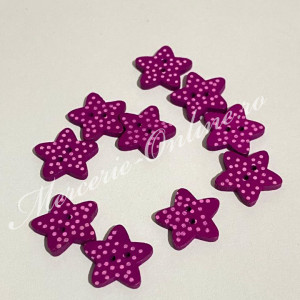 Nasturi Lemn Stelute, 15mm, (10bucati/set) Cod:2279