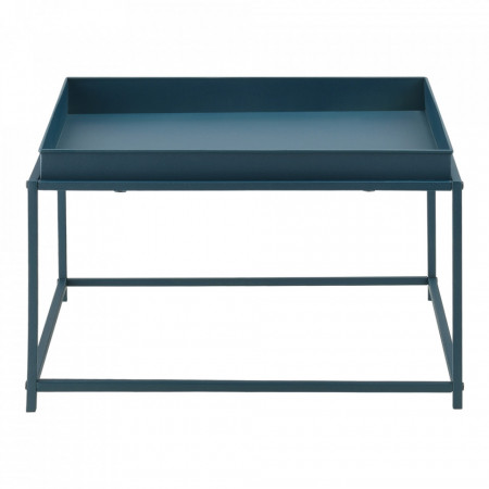 Masuta cafea Teltow DB, 36 x 59 x 59 cm, metal, rezistent la zgarieturi, albastru turcoaz mat, blat detasabil - P71742613