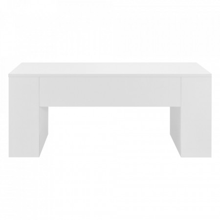 Masuta cafea Vellinge W, 42 x 100 x 60 cm, PAL invelis melamina, alb extra lucios cu 2 compartimente depozitare - P73161281