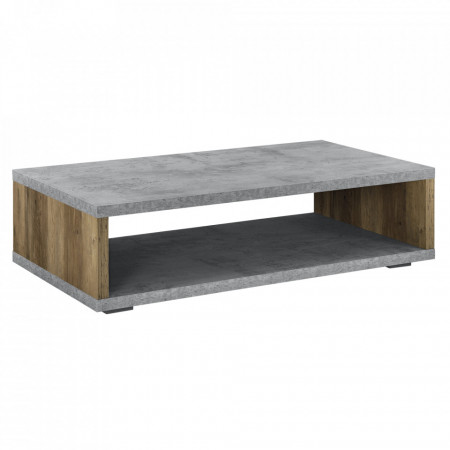 Masuta de cafea moderna Model 8 - cu compartiment depozitare - MDF, 110 x 60 x 30cm - efect beton/lemn - P55319537