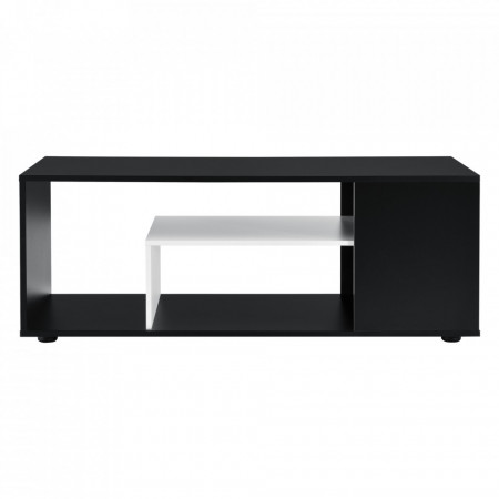 Masuta cafea Osby, 41 x 110 x 50 cm, PAL cu invelis melamina, negru/alb cu 1 raft incorporat - P73161287