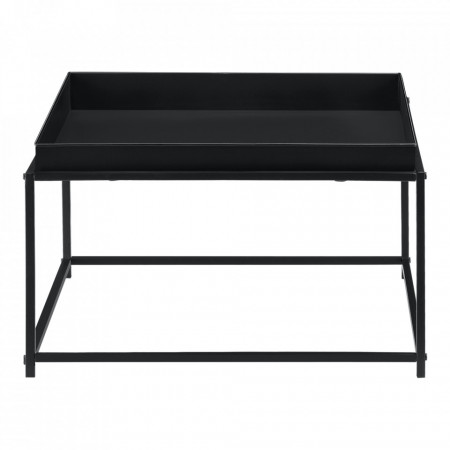 Masuta cafea Teltow S, 36 x 59 x 59 cm, metal, rezistent la zgarieturi, negru mat, blat detasabil - P71742612