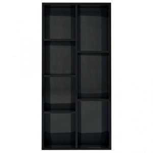 Biblioteca, negru extralucios, 50 x 25 x 106 cm, PAL - V801114V