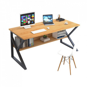Birou, măsuţă, masă PC, maro si negru, 80 cm - TP277506