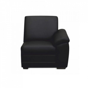 Canapea 1 loc cu mâner, piele eco neagră, dreapta, 87x90x88 cm - TP186867