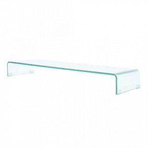 Comoda TV/Suport monitor, sticla transparenta, 100 x 30 x 13 cm - V244131V