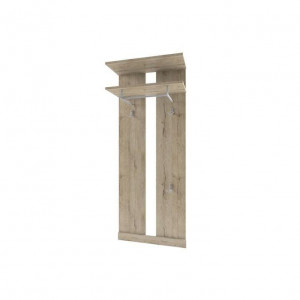 Cuier de perete, panel cu raft, stejar, 60x25,5x141 cm - TP185587