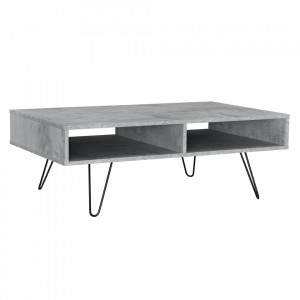 Masuta cafea moderna sufragerie, 100x60x35cm, efect beton - P55319527
