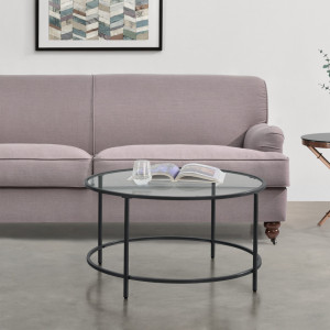 Masuta cafea rotunda, 84 cm, negru - P73664607