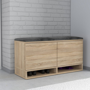 MBBAS3 - Banca, bancuta, 100x37x50 cm, pantofar pentru Hol, pantofi, depozitare - Sonoma
