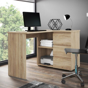 MBBI3 - Birou 124 cm, masa de calculator, office - Alb sau Sonoma