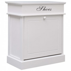 Pantofar, alb, 50 x 28 x 58 cm, lemn de paulownia - V284085V