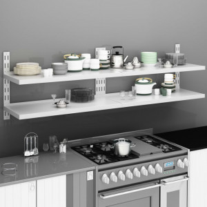 Rafturi suspendate 2 niveluri 2 buc. 200x30 cm otel inoxidabil - V3055899V