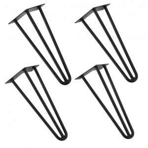 Set 4 bucati picioare Hairpin Model 2, pentru masa  3 brate,35 cm, negru - P55139988