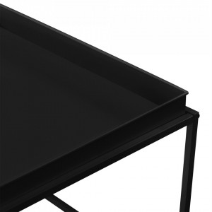 Set doua bucati masa tava Olivia, masa 1: totala: 39 x 54,5 x 54,5 cm , tava: 5,2 x 52,5 x 52,5 cm, masa 2: totala: 55,5 x 54 x 40 cm , tava: 5,2 x 51,5 x 37,5 cm, metal rezistent la zgarieturi, negru mat - P65461671