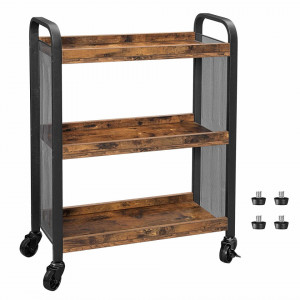SOMSI1 - Masuta servire cu roti stil Industrial, 66 x 26 x 85 cm